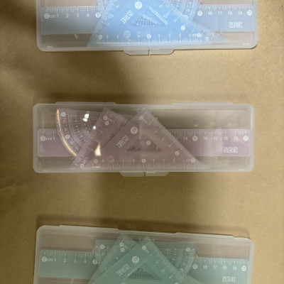 Bộ Dụng Cụ Học Sinh Tazano 4 Món JR-02 Thước Kẻ, Thước Đo Góc, Thước Đo Độ