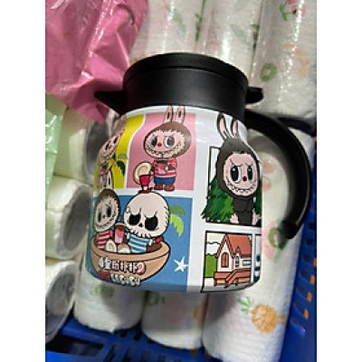 Ấm pha trà giữ nhiệt inox 800ml  Linh Chi Bedding họa tiết LaBuBu hình ngộ nghĩnh đáng yêu cho bé