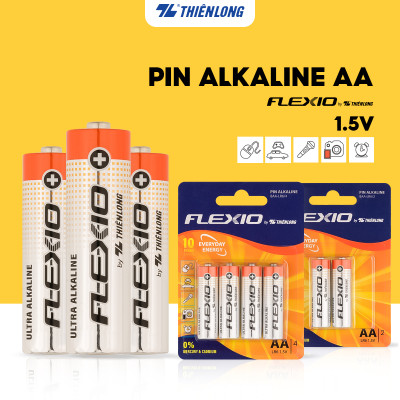 Vỉ 2 Pin Alkaline AAA Thiên Long Flexio