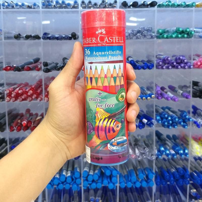 Chì Màu Nước Fish 115936-36 Màu Dài (Hộp Thiếc Tròn) Faber Castell