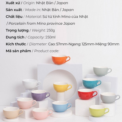 Ly sứ Origami Latte Bowl 250ml uống trà cà phê