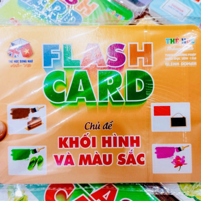 ￼Flash card A5 Khổ B- Thẻ học Thông Minh 18 chủ đề cho bé (Song ngữ Việt Anh)