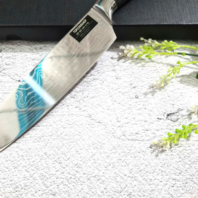 DAO - DAO BẾP NHẬT BẢN SANTOKU THÉP DAMASCUS MÃ A2 DT116 nt topcomshop vn