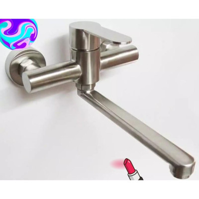 Vòi Rửa Chén Bát Nóng Lạnh Inox 304 âm tường quay 360 độ dùng cho 2 hộc