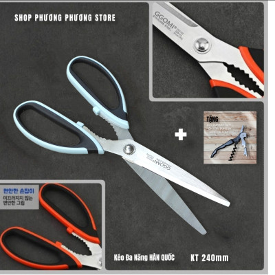 Kéo Xịn GGOMI Hàn Quốc Nhà Bếp Kéo Cắt Gà Cắt Đồ Đa Năng Cao Cấp ( Tặng Khui Hộp 3 in 1 )