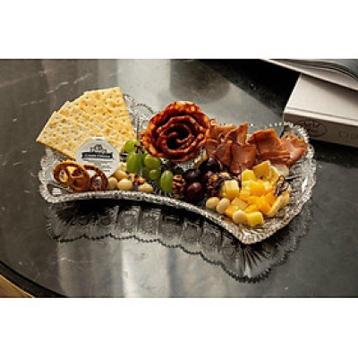 Đĩa pha lê mài Bohemia 30cm hình eo Hàng chính hãng