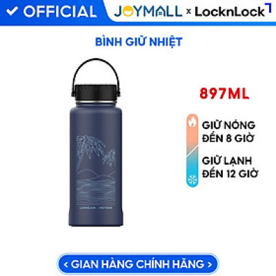 Bình giữ nhiệt LocknLock Riga Tumbler Vietnam Edition Xanh navy - Phú Quốc LHC4160NVY 897ml, Hàng chính hãng, có quai xách dễ dàng mang đi - JoyMall