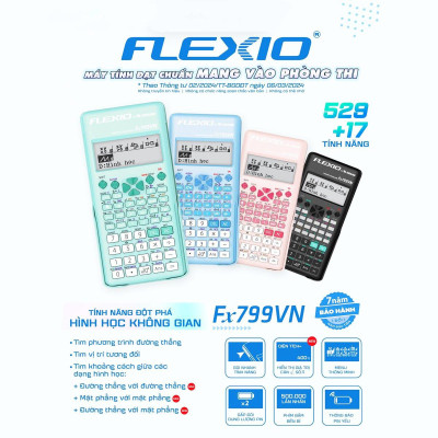 Máy Tính Khoa Học Flexio - Thiên Long Fx799VN - Màu Hồng - Mẫu 2