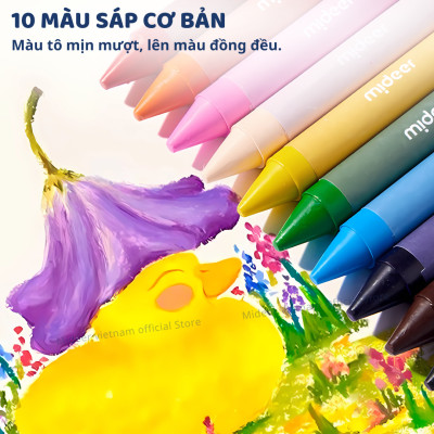 Bộ bút màu cho bé Mideer Portable Art Gift Box 6 in 1, hộp bút nghệ sĩ kèm kéo gọt bút keo dán