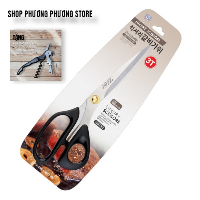 Kéo Hàn Quốc Nhà Bếp Kéo Cắt Gà Cắt Đồ Đa Năng Cao Cấp ( Tặng Khui Hộp 3 in 1 )