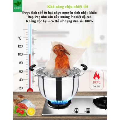 Cuộn Túi Hút Chân Không Thực Phẩm Một Mặt Nhám Một Mặt Trơn Dạng Hạt Mịn Phù Hợp Cho Tất Cả Các Dòng Máy Hút Chân Không GROFA