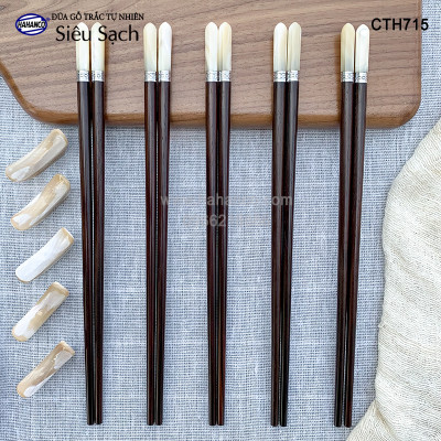Đũa Trắc đầu ốc biển đai Bạc Super VIP - đủ mẫu (10 đôi/Hộp) dành cho nhà giàu - Sang trọng - Đẳng cấp