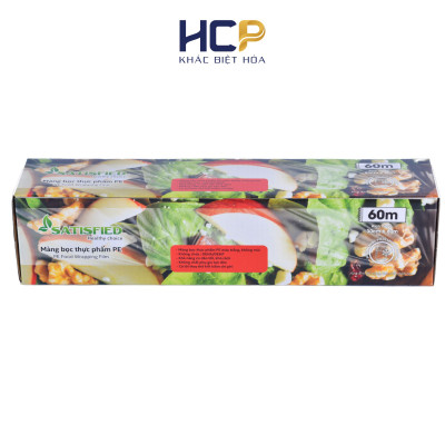 Hộp Màng Bọc Thực Phẩm PE SATIS 30cm x 60m Không Chứa Chất Phụ Gia Gây Hại Sức Khỏe Dùng Được Cho Lò Vi Sóng