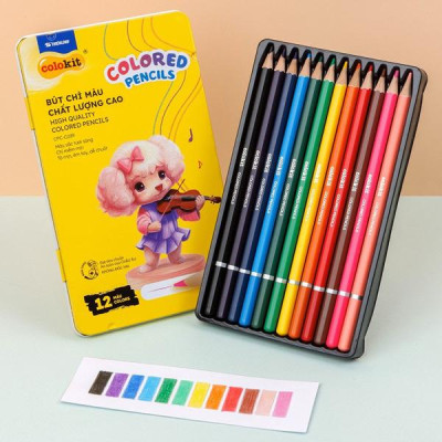 Hộp 12 Bút Chì Màu - Hộp Thiếc - Colorkit CPC-C039