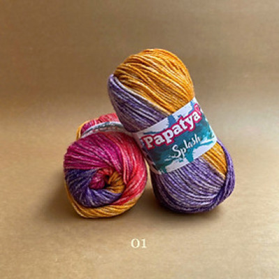 Len Splash nhập từ Papatya, đan móc áo, váy, khăn