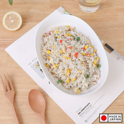 Đĩa bầu dục sâu lòng màu trắng 1.0L 