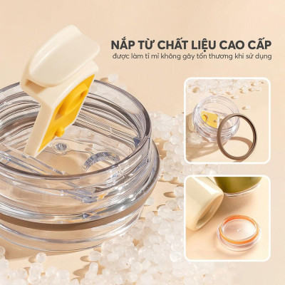 Ly giữ nhiệt inox 304 Elmich EL8300 dung tích 420ml, Hàng chính hãng, chống rò rỉ, nắp dạng bật - JoyMall