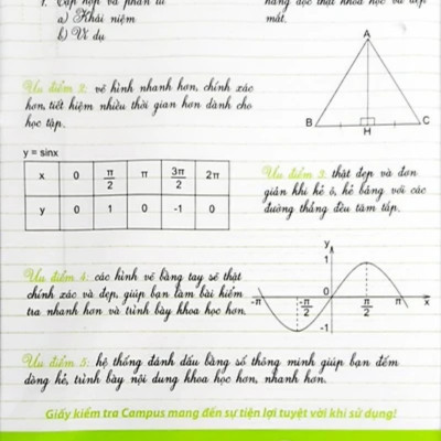 Giấy kiểm tra B5 kẻ ngang 25 tờ đôi có chấm Campus TP-BS70G-25