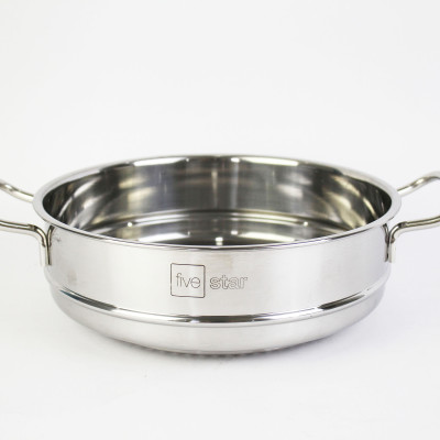 Bộ Nồi Chảo 3 Đáy Từ Inox 430 cao cấp Fivestar Standard 5 món (1 Quánh 18cm, 2 Nồi 20cm-24cm, 1 Chảo 24cm và 1 Xửng 24cm) , tặng 5 muỗng