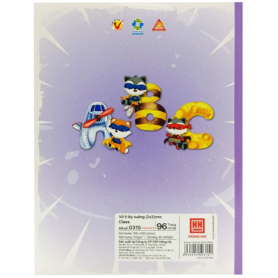 Tập Học Sinh Class ABC 5 Ô Ly Vuông 96 Trang 100gsm - Hồng Hà 0315 (Mẫu Sản Phẩm Giao Ngẫu Nhiên)