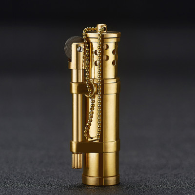 Vỏ Hột Quẹt Bật Lửa TC16 Thiết Kế Thủ Công Độc Lạ Màu Vàng - Dùng Xăng Đá Cao Cấp