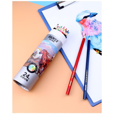 BAOKE PO1012 Hộp Bút Chì Màu Gỗ Cao Cấp(có kèm chuốt gọt),12/24/36/48 Màu