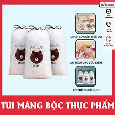 Túi 100 Màng Bọc Thực Phẩm Có Chun ,Túi Bọc Thực Phẩm PE Có Chun Bọc Đồ Ăn Co Giãn Tái Sử Dụng