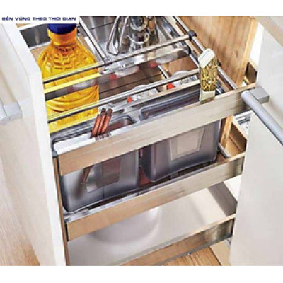 Giá đựng dao thớt Tundo DHCT1620 nan hộp ray âm giảm chấn Boss 