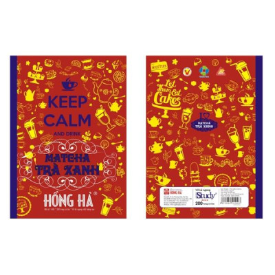 Vở Keep Calm & Matcha Trà Xanh - Kẻ Ngang 200 Trang - Hồng Hà 1400 (Mẫu Màu Giao Ngẫu Nhiên)