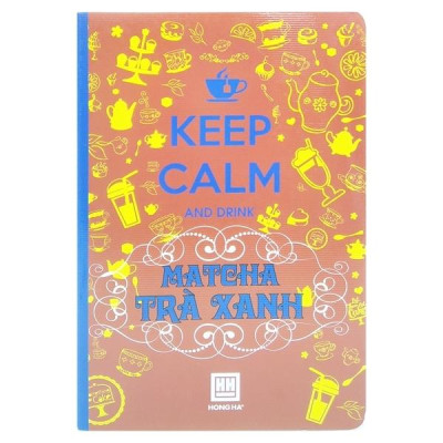 Vở Keep Calm & Matcha Trà Xanh - Kẻ Ngang 200 Trang - Hồng Hà 1400 (Mẫu Màu Giao Ngẫu Nhiên)