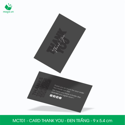 MCT01 - 9x5.4 cm - 50 Card Thank you, Thiệp cảm ơn khách hàng, card cám ơn cứng cáp sang trọng
