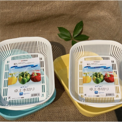 Bộ khay đựng rau củ 2 lớp Nakaya - Nội địa Nhật Bản (Giao màu ngẫu nhiên)