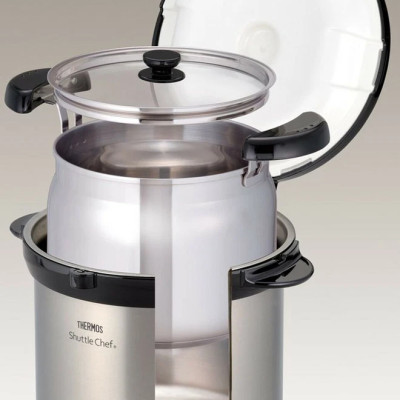 Nồi ủ Thermos KBG-4500-CS 4.5L màu bạc Hàng chính hãng
