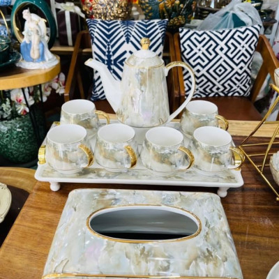 HỘP ĐỰNG GIẤY ĂN BẮNG SỨ VÂN ĐÁ CAO CẤP - VD62