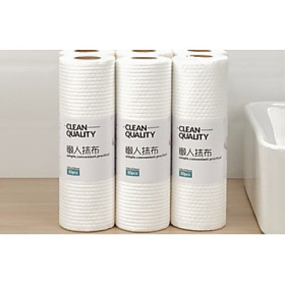 [SIÊU RẺ][Cuộn 50 Tờ] Giấy Lau Nhà Bếp Đa Năng Siêu Dai, Siêu Tiện Lợi - Cuộn Màu Trắng Có Thể Giặt Được