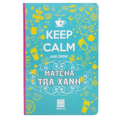 Vở Keep Calm & Matcha Trà Xanh - Kẻ Ngang 200 Trang - Hồng Hà 1400 (Mẫu Màu Giao Ngẫu Nhiên)