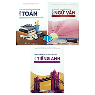 Sách - Combo Trọng tâm kiến thức và câu hỏi ôn luyện môn Toán + ngữ văn + tiếng anh