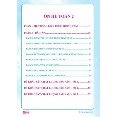 Ôn Tập Hè Toán 2 - Dành cho học sinh lớp 2 lên lớp 3 (1 cuốn)