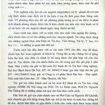 Xư lí tín hiệu số và ứng dụng