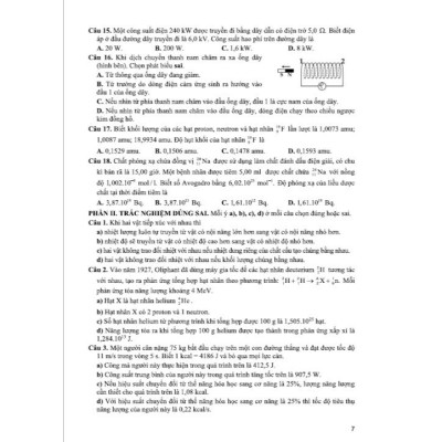 Sách - Bộ đề ôn tập thi tốt nghiệp THPT môn vật lí (thích hợp dùng cho các kì thi đánh giá năng lực)