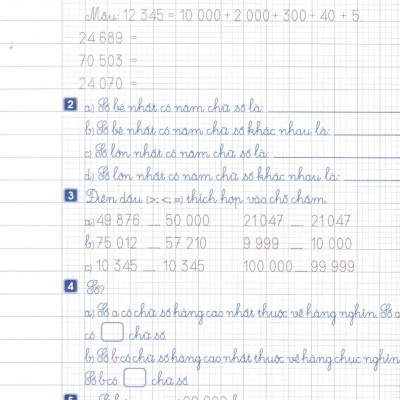 Sách - Vở Ô Li Bài Tập Toán 4 - Quyển 1