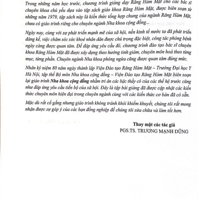 Nha Khoa Cộng Đồng - Sách dùng cho sinh viên Răng Hàm Mặt