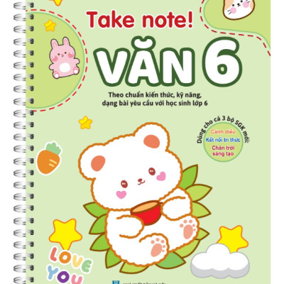 "sách - combo 2c TAKE NOTE! Văn 6 (CÓ lò xo) và 5500 từ vựng tiếng Anh thông dụng nhất (bản màu