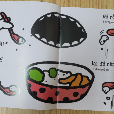 Sách Ehon Miu Miu Tự Lập Phần 1 Song Ngữ - Xúc Cơm Ăn