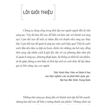 Sách: Sáng Tạo - Phương Thức Làm Việc Và Sinh Tồn trong Tương Lai