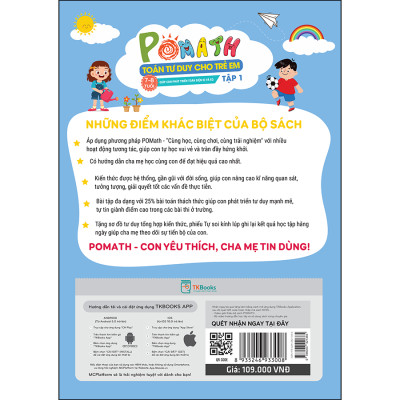 Combo POMath - Toán Tư Duy Cho Trẻ Em 7 - 8 Tuổi (2 Tập)