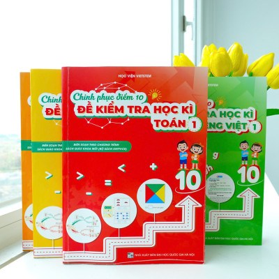 Combo 4 sách Chinh phục điểm 10 đề kiểm tra học kì Toán và Tiếng Việt 1