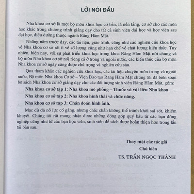 Nha khoa cơ cở - Tập 1 - Nha khoa mô phỏng thuốc và vật liệu nha khoa (Dùng cho sinh viên Răng hàm mặt)