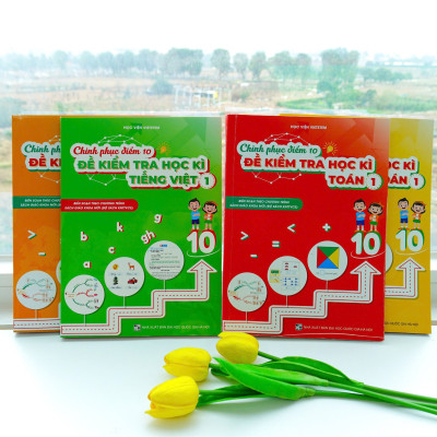 Combo 4 sách Chinh phục điểm 10 đề kiểm tra học kì Toán và Tiếng Việt 1