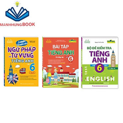Sách - Combo 3c Luyện chuyên sâu ngữ pháp và từ vựng & bài tập tiếng anh & bộ đề kiểm tra tiếng anh lớp 6 tập 1